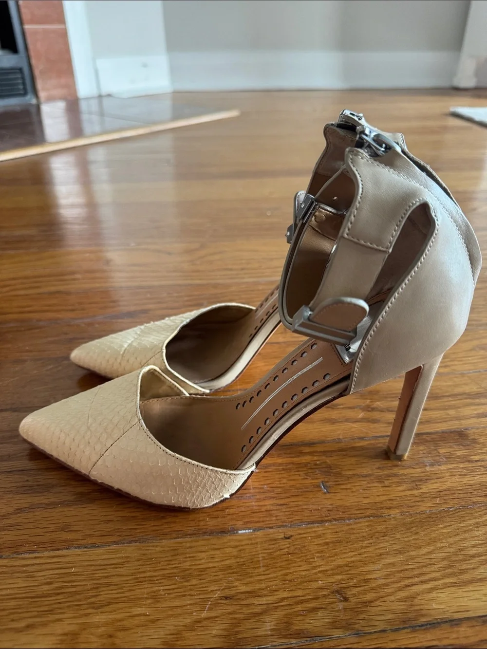 Dolce Vita Two-Tone Pointed-Toe Ankle-Strap Heels - Picture 4 of 8
